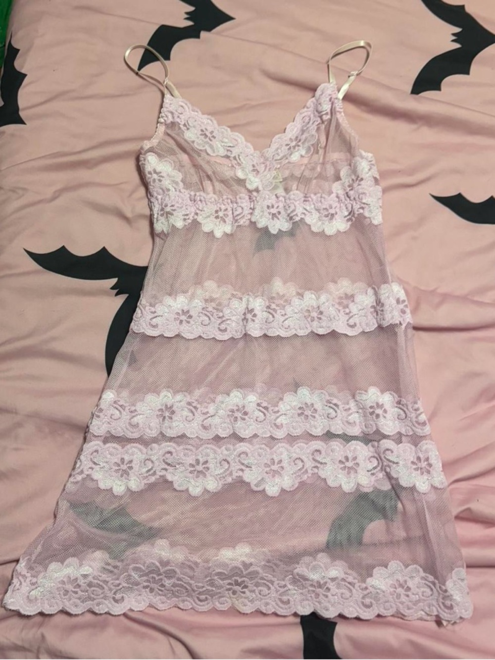 Light Pink Sheer Mesh Fredrick’s Of Hollywood Slip Dress